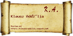 Klausz Adélia névjegykártya